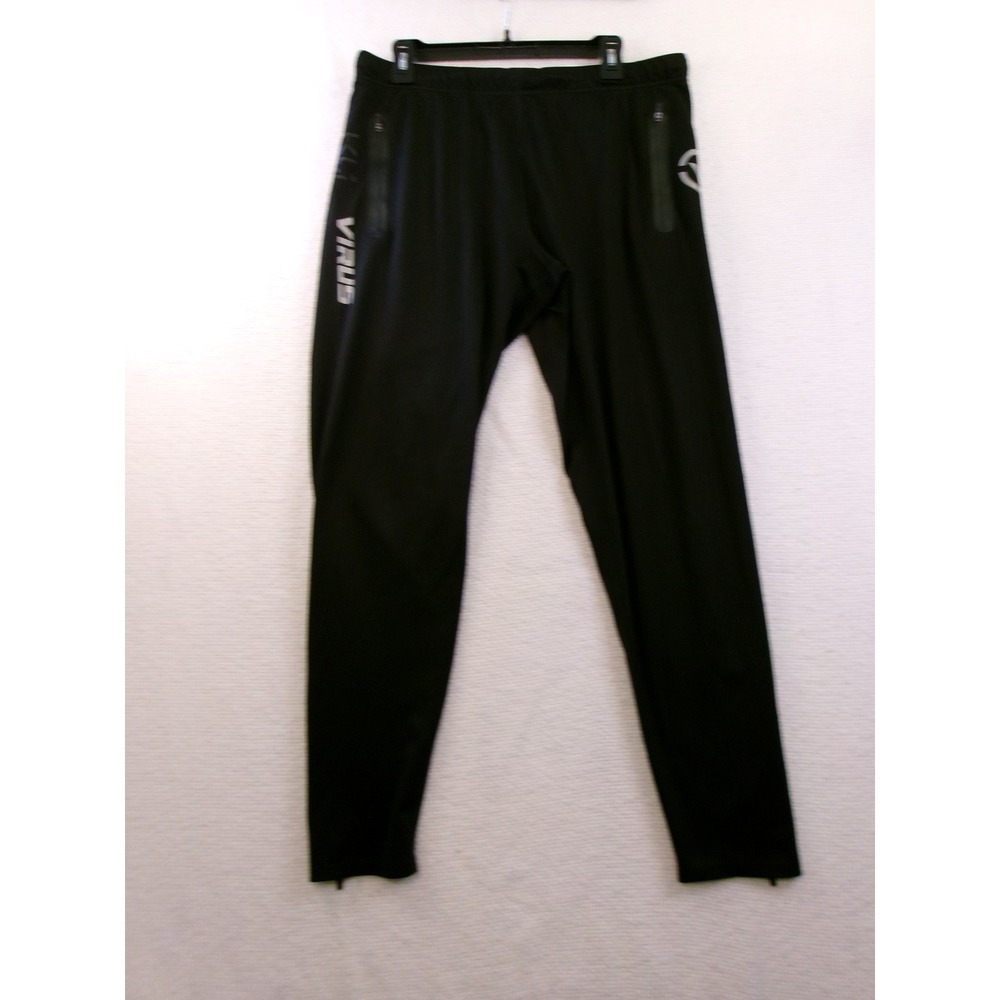 Virus Action Sport Performance Men Black Training Joggers Pants XL Ankle Zip